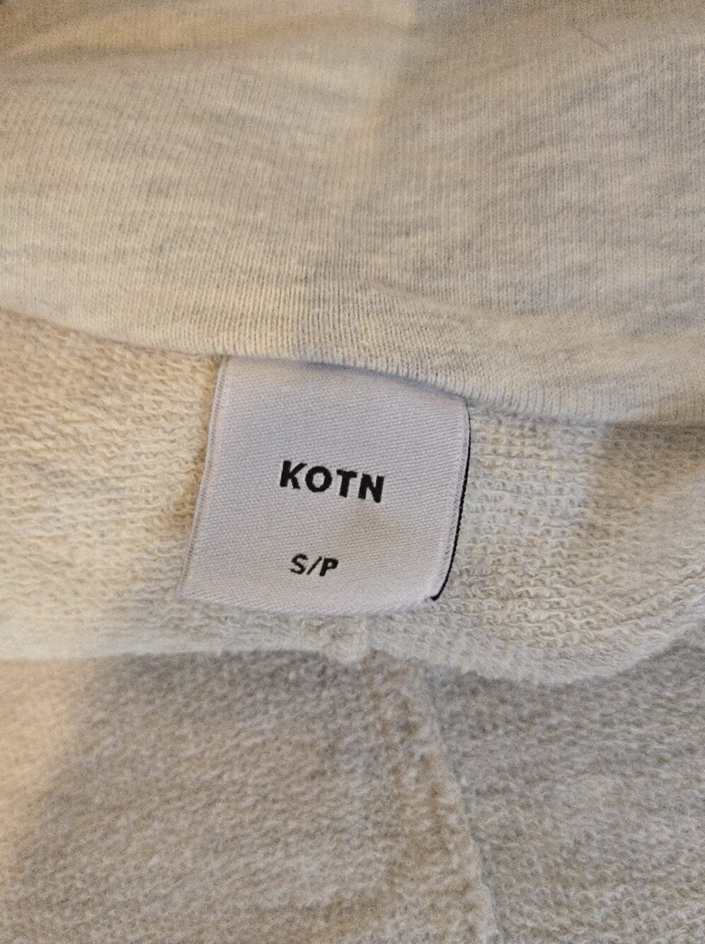 KOTN | Light Gray Terry Sweatshirt, Size S - Picture 4 of 8